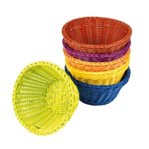 Flechtkorb rund bunt, 6-teilig