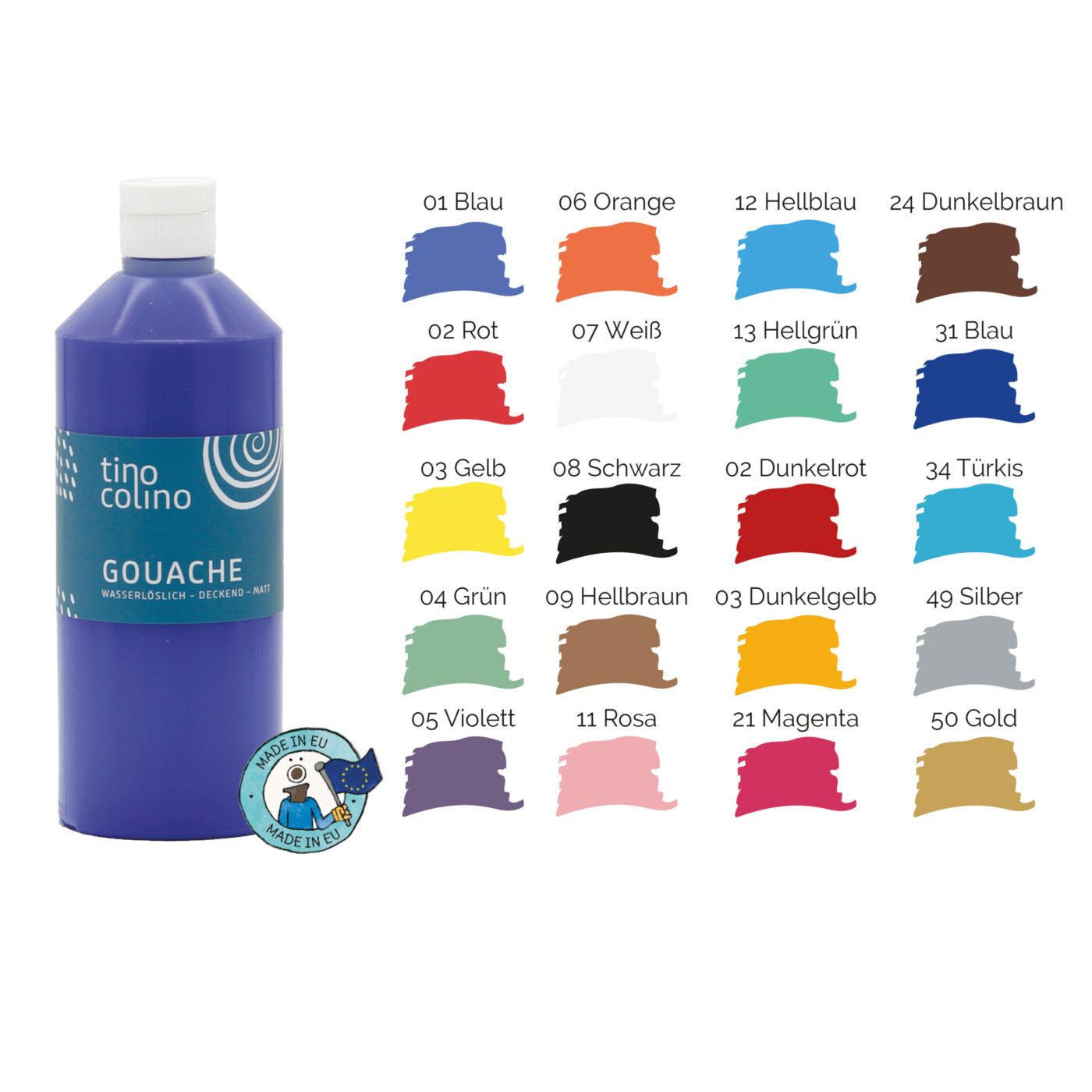 tinocolino Gouache Farbe 500ml