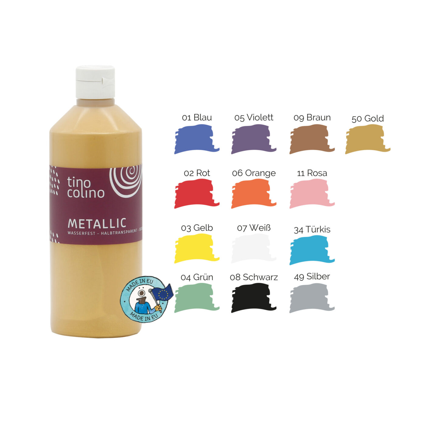 tinocolino Metallic Acryl Farbe 500 ml